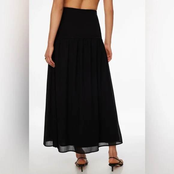 🆕 BNWT Dynamite Mixed Media Drop Waist Maxi Skirt - Picture 5 of 5